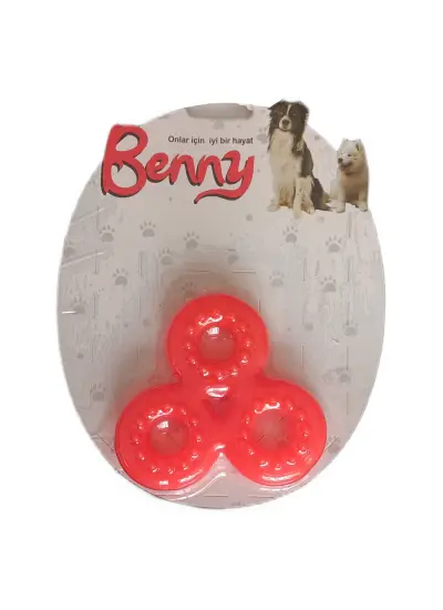 Benny Köpek Oyuncağı Üçlü Halka 9 x 9 cm Kırmızı