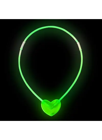 Karanlıkta Yanan Glow Stick Kalp Şekilli Kolye 6 Renk 6 Adet