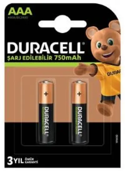 Duracell Şarj Edilebilir Pil 2'Li AAA 750 mAh