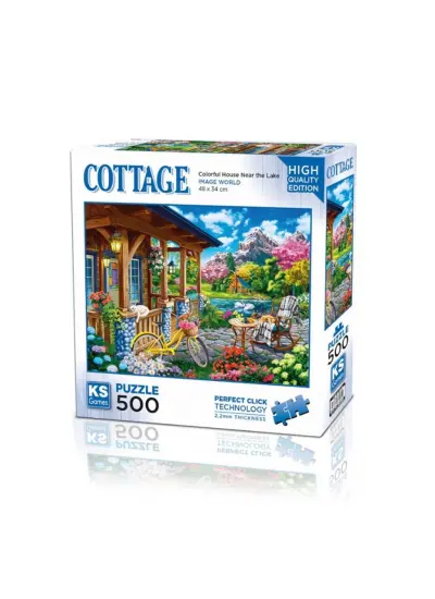 Nessi World 20053 Colorful House Near The Lake  500 Parça Puzzle -KS Puzzle