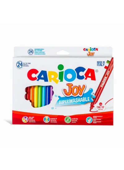 Carioca Joy Süper Yıkanabilir Keçeli Boya Kalemi 24'Lü