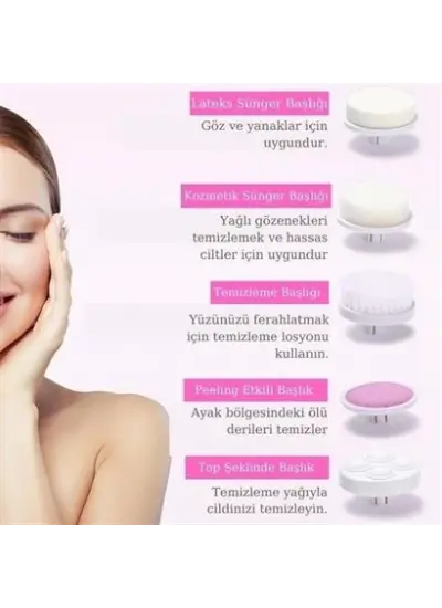 Pilli Yüz Cilt Temizleme Cihazı Siyah Nokta Peeling Fırça Seti Vücut Yüz Bakımı Masaj Aleti