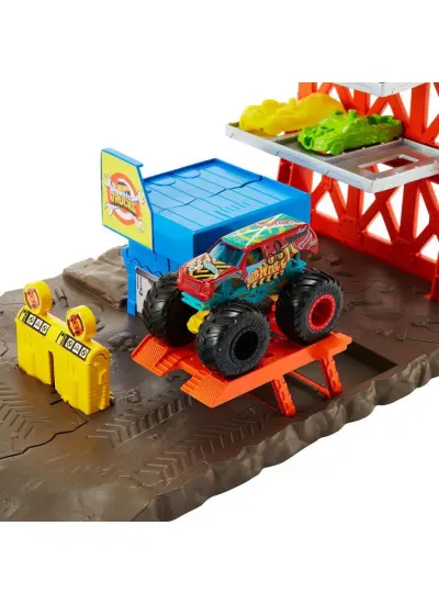 HFB12 Monster Trucks Patlama İstasyonu Oyun Seti , Hot Wheels Monster Trucks