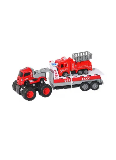 Nessiworld KLX600-363 Sürtmeli Die cast 4x4 İtfaiye Taşıyan Tır -Vardem