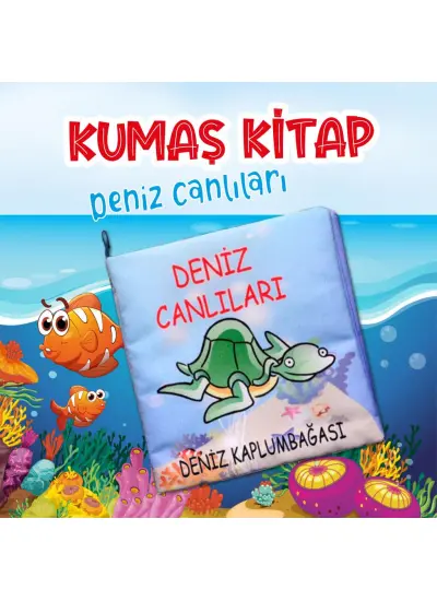 Deniz Canlıları Kumaş Sessiz Kitap