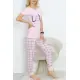 Desenli Pijama Takımı Tozpembe