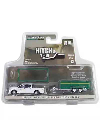 Nessiworld Greenlight 1/64 2018 Ford F-150 XLT with Double-Axle Dump