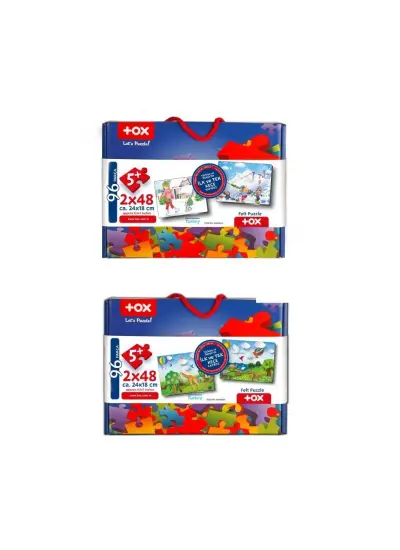 4 Set - 96 Parça  Kış ve Origami 5+ Keçe Yapboz - 5 Yaş Puzzle