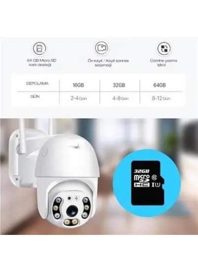 20 Mp Hd Lens İç Dış Mekan Suya Danıklı Ip Wifi Network Güvenlik Kamerası Wifi Kamera