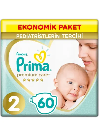 Nessiworld Prima Premium Care Bebek Bezi Ekonomik Paket 2 Beden 60 Adet