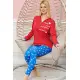 Bayan Uzun Kollu Pijama Takımı Model no 7584