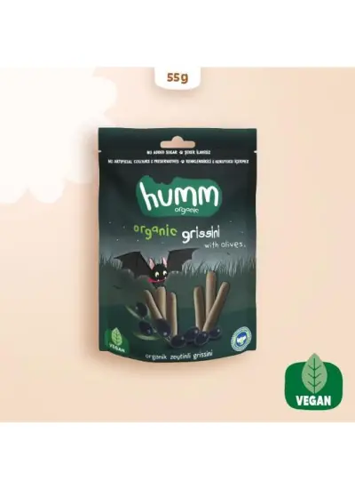 Humm Organik Vegan Zeytinli Grissini 55 Gr