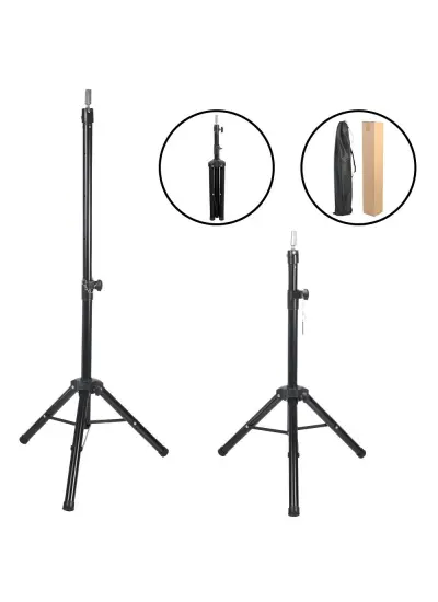 Özel Kuaför    Eğitim Mankeni İçin Metal Tripod / Siyah + Taşıma Çantası