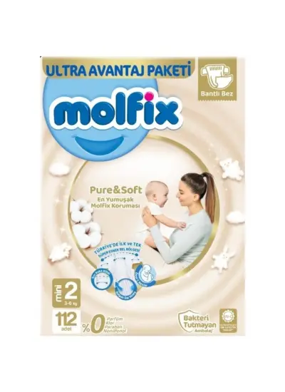 Nessiworld Molfix Pure&Soft Bebek Bezi Ultra Avantaj Paketi 2 Beden 3-6 Kg 112 Adet