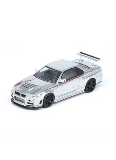 Nessiworld Inno 1/64 Nissan Skyline GT-R R34 Nismo R-Tune Chrome 3