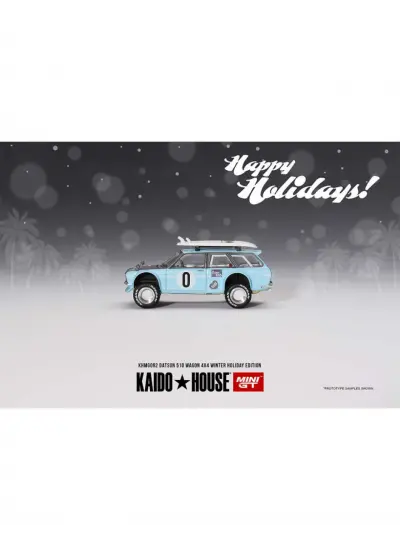 NessiWorld Mini GT 1/64 Datsun Kaido 510 Wagon 4x4 Winter Holiday Edition