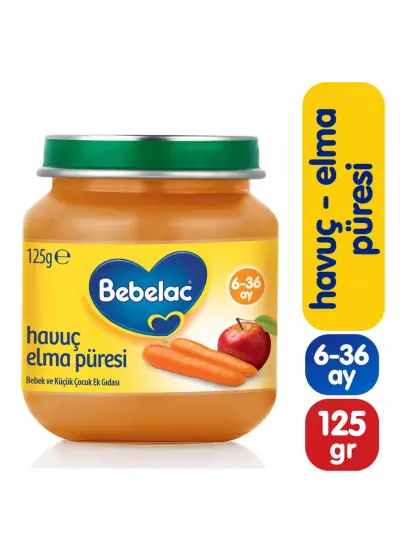 Nessiworld Bebelac Havuç Elma Püreli Kavanoz Maması 125 Gr