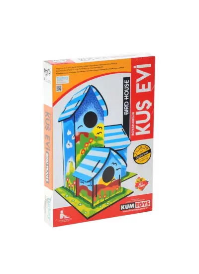 5269 Kumtoys Boyanabilir 3'lü Kuş Evi - Bird House