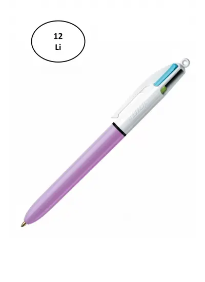 Bic 4 Renk Fun Purple Gövde Tükenmez Kalem 503815 12li