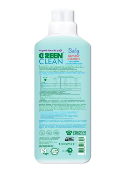 Nessiworld Green Clean Baby Bitkisel Çamaşır Deterjanı 1000 ml (20 Yıkama)