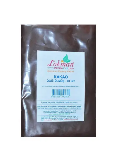 1. Sınıf Öğütülmüş Kakao Tozu 40 Gr Paket