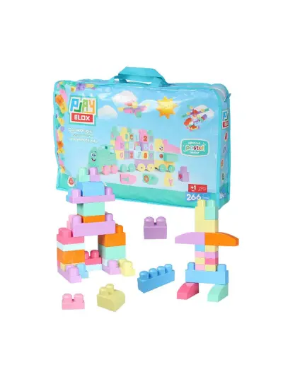 Nessiworld 3035 Play Blox Pastel Blok Yapı Oyuncakları 266 Parça ,Saklama Çantalı ,1 Yaş ve Üzeri