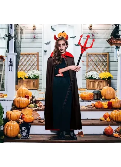 Kırmızı Renk Halloween Cadılar Bayramı Çatal 107 cm