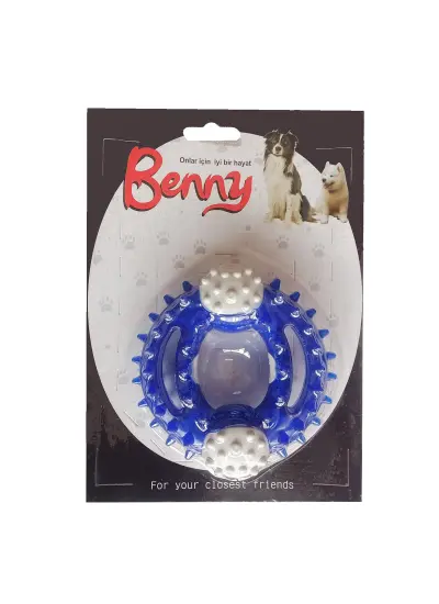 Benny Diş Kaşıma Köpek Oyuncağı Yuvarlak 9,5 cm Mavi