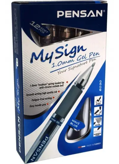 Pensan 6030 My Sign Jel Roller Kalem 1,0 Mm Imza Kalemi Mavi (12 Li Paket)