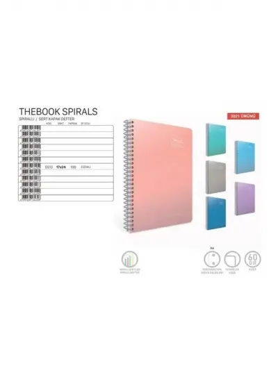 Gıpta Thebook Spirals Sp.sert Kapak Defter 17X24 100 Yaprak Çizgili