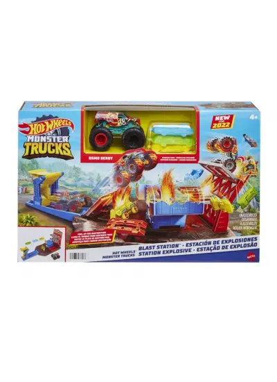 HFB12 Monster Trucks Patlama İstasyonu Oyun Seti , Hot Wheels Monster Trucks