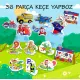 12 Set - 36 Parça  Hayvanlar ve Ulaşım Araçları 2+ Keçe Yapboz - 2 Yaş Puzzle