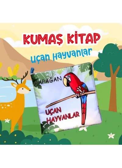 Uçan Hayvanlar Kumaş Sessiz Kitap