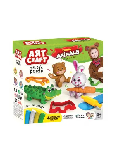 03697 Art Craft Eğlenceli Hayvanlar Hamur Set 200 gr