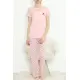 Düğmeli Pijama Takımı Pembe