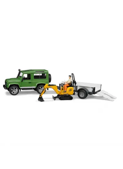 Nessiworld Bruder Land Rover Arazi Aracı Ve Jcb Mini Kazıcı BR02593