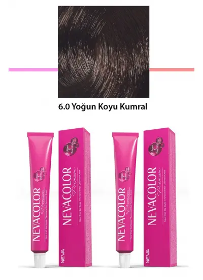 2 li Set Premium 6.0 Yoğun Koyu Kumral - Kalıcı Krem Saç Boyası 2 X 50 g Tüp