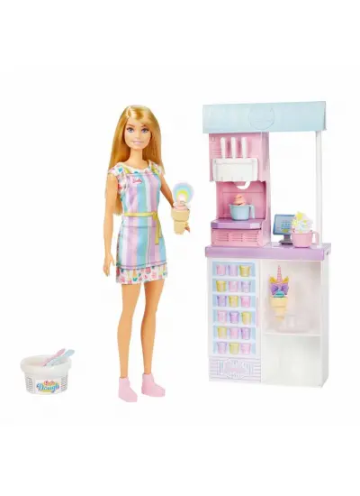 Barbie Dondurma Dükkanı Oyun Seti Mattel Lisanslı - HCN46