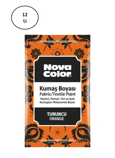 Nova Color Toz Kumaş Boyası Turuncu 12 Gr Nc-906 12li