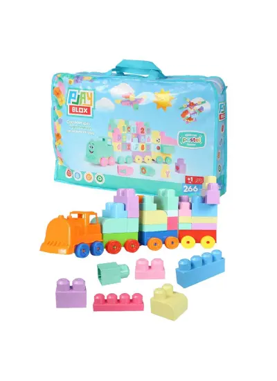 Nessiworld 3035 Play Blox Pastel Blok Yapı Oyuncakları 266 Parça ,Saklama Çantalı ,1 Yaş ve Üzeri