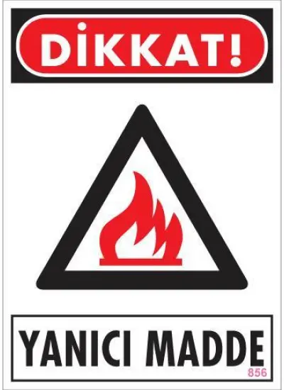 Dikkat Yanıcı Madde Uyarı Levhası 25x35 KOD:856