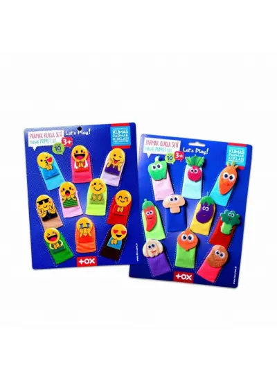 2 Set - 20 Parça  Emojiler ve Sebzeler Parmak Kukla