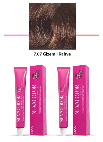 2 li Set Premium 7.07 Gizemli Kahve - Kalıcı Krem Saç Boyası 2 X 50 g Tüp