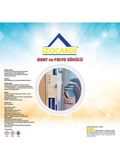 İzocardi Etiket Folyo ve Bant Sökücü Sprey 500 ml