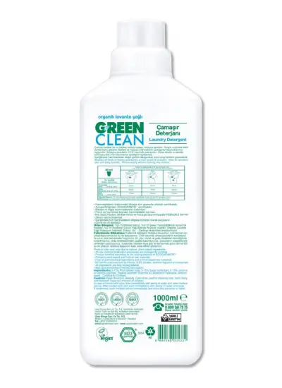 Green Clean Bitkisel Çamaşır Deterjanı 1000 ml (20 Yıkama)