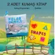 2 Kitap  İngilizce Kutup Hayvanları ve Şekiller Kumaş Sessiz Kitap