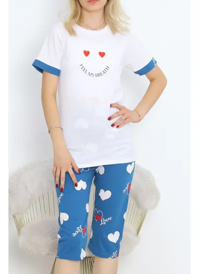 Kaprili Pijama Takımı Beyazlaci