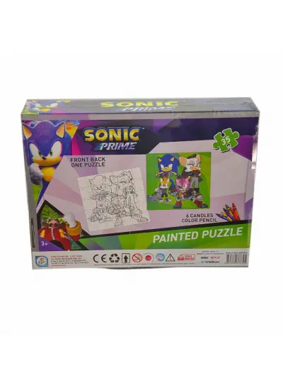 SO7874 SONİC Boyamalı Puzzle-Utku