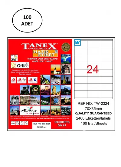 Tanex Tw-2324 Lazer Etiket 70X35 Mm 100 Lü