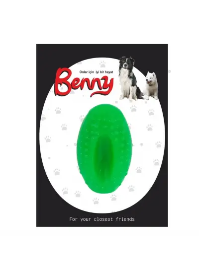 Benny Köpek Oyuncağı Sert Elips Top 8 x 4.5 cm Yeşil